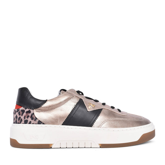 Ladies I411647d Laced Trainer In Metallic