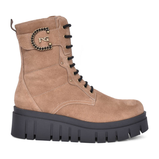 Ladies I411921d Platform Ankle Boot In Taupe