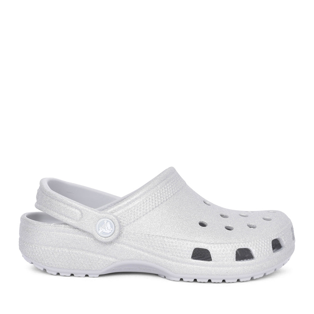 Ladies 205942 Classic Glitter Clog In Silver