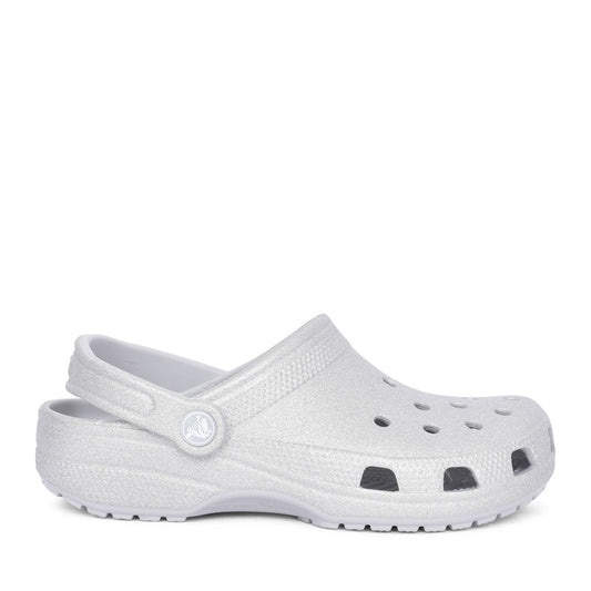 Ladies 205942 Classic Glitter Clog In Silver