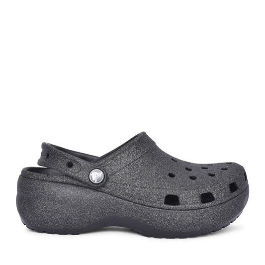 Ladies 207241 Classic Platform Glitter Clog In Black
