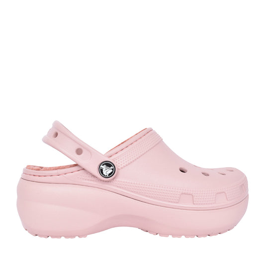 Ladies 207938 Classic Platform Lined Clog In Pink Clay