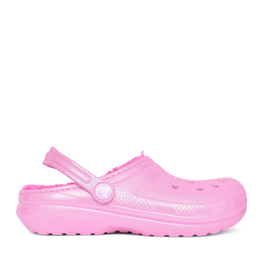 Girls 207462 Classic Lined Glitter Clog In Pink Tweed