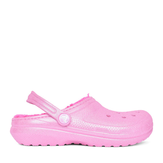 Girls 207462 Classic Lined Glitter Clog In Pink Tweed