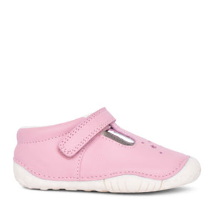 Girls Tumble Pale Pink T-bar Velcro Shoe In Kids G Fit