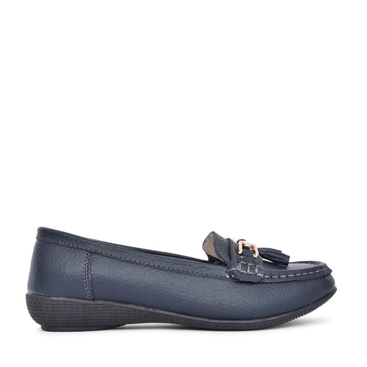 Ladies Nautical Slip-on Shoe In Navy