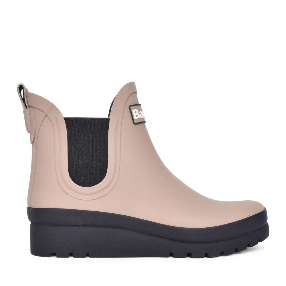 Ladies Clifton Wedge Chelsea Welly Boot In Taupe