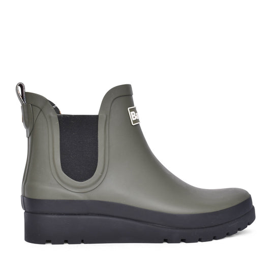 Ladies Clifton Wedge Chelsea Welly Boot In Olive