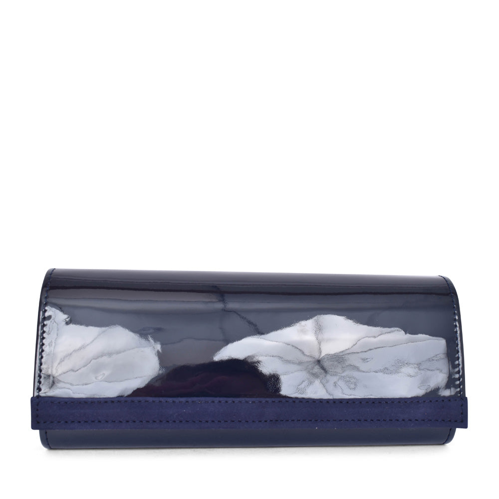 Ladies T11 8338 Clutch Bag In Navy Patent