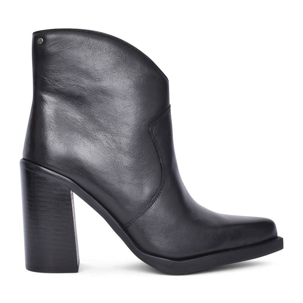 Ladies 34331-v Mya-mae High Block Heel Ankle Boot In Black