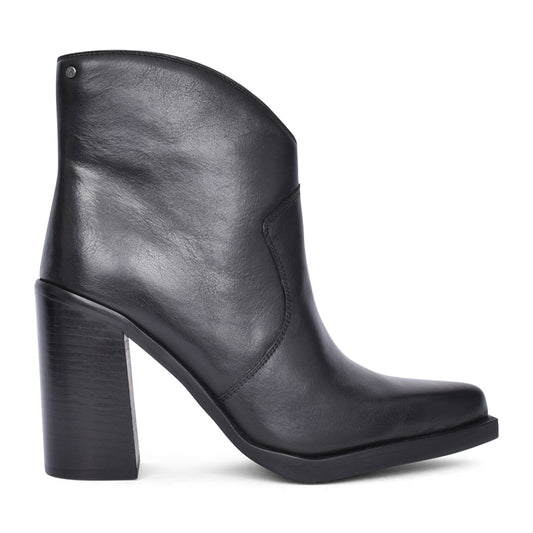 Ladies 34331-v Mya-mae High Block Heel Ankle Boot In Black