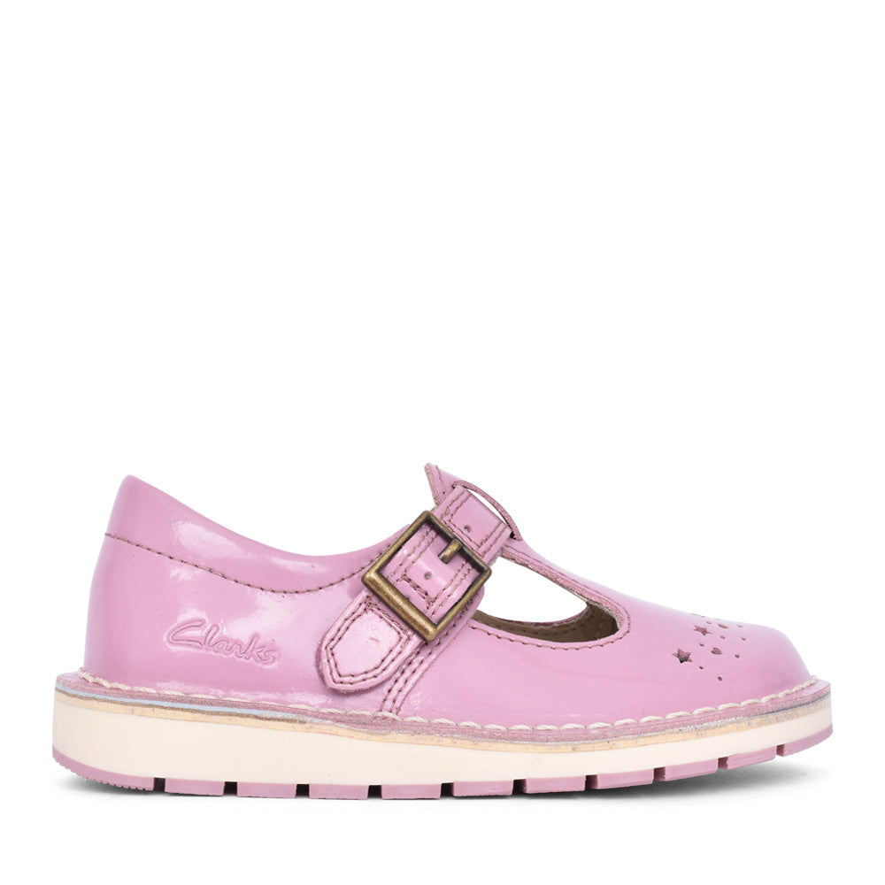Girls Joyful Skip K Pink Patent T-bar Shoe In Kids F Fit
