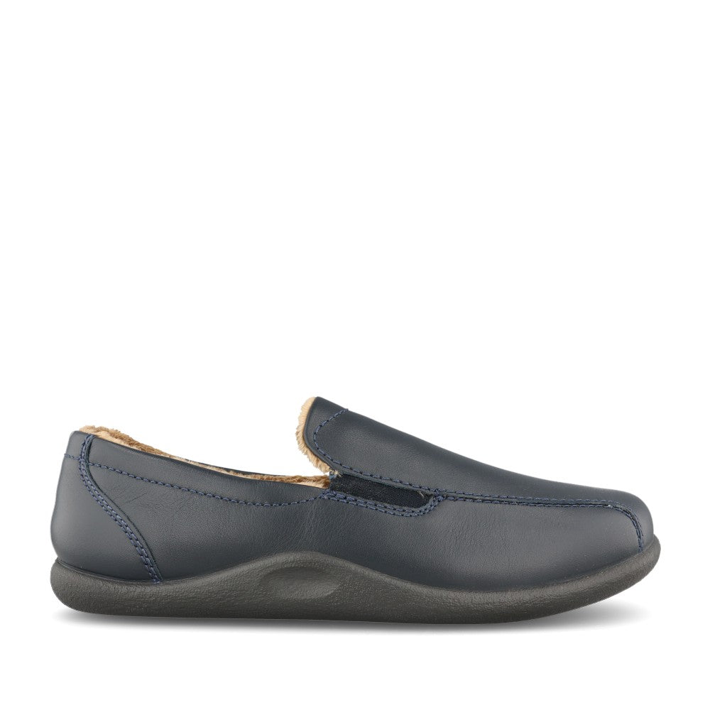 Mens Relax Standard Fit Full Slipper In Navy