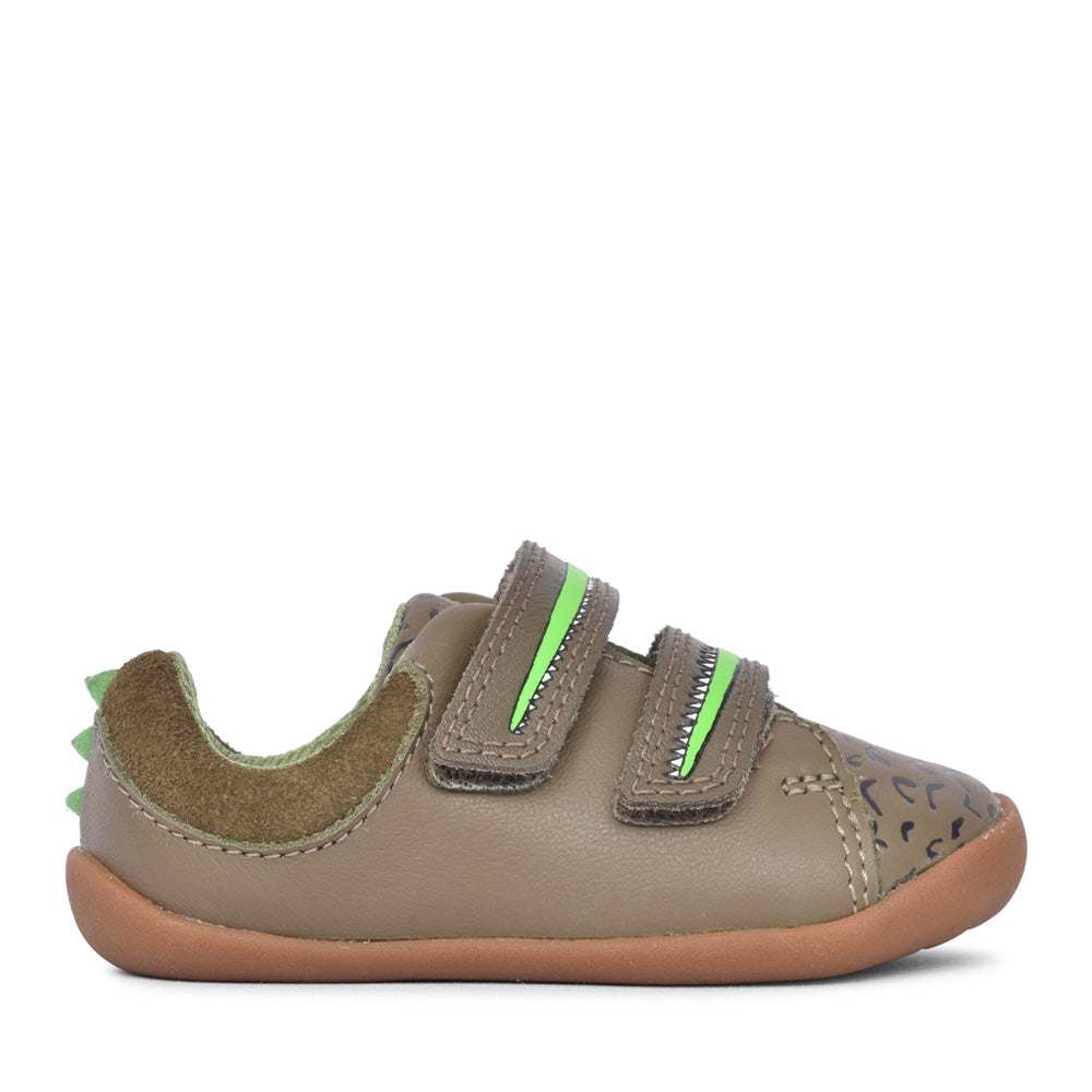 Boys Roald Dahl Roamer Snap Khaki Print Velcro Shoe In Kids G Fit