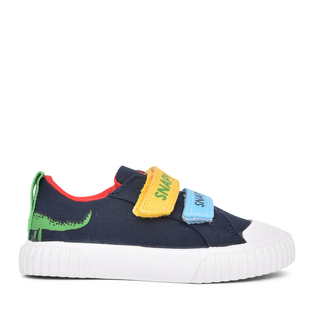 Boys Roald Dahl Foxing Ace T Navy Velcro Canvas Shoe In Kids G Fit