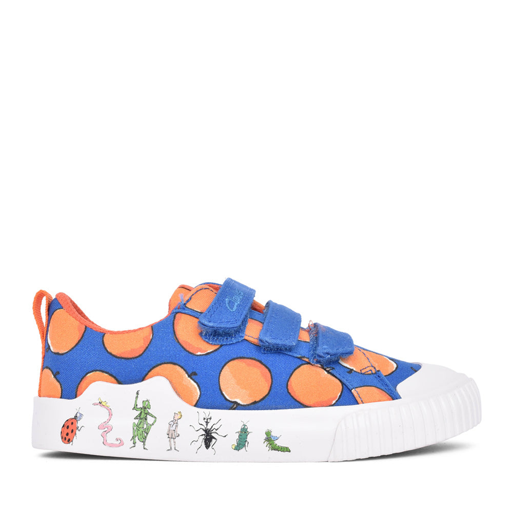Boys Roald Dahl Foxing Air K Blue Velcro Canvas In Kids G Fit