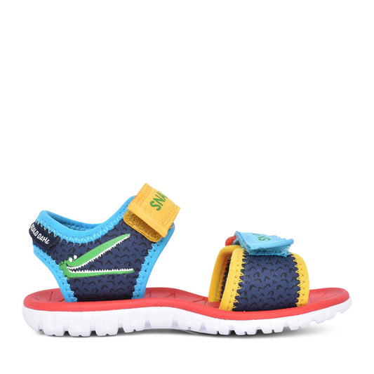 Boys Roald Dahl Surfing Ace K Navy Print Velcro Sandal In Kids G Fit