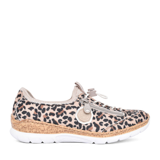 Ladies N4263 Laced Trainer In Animal