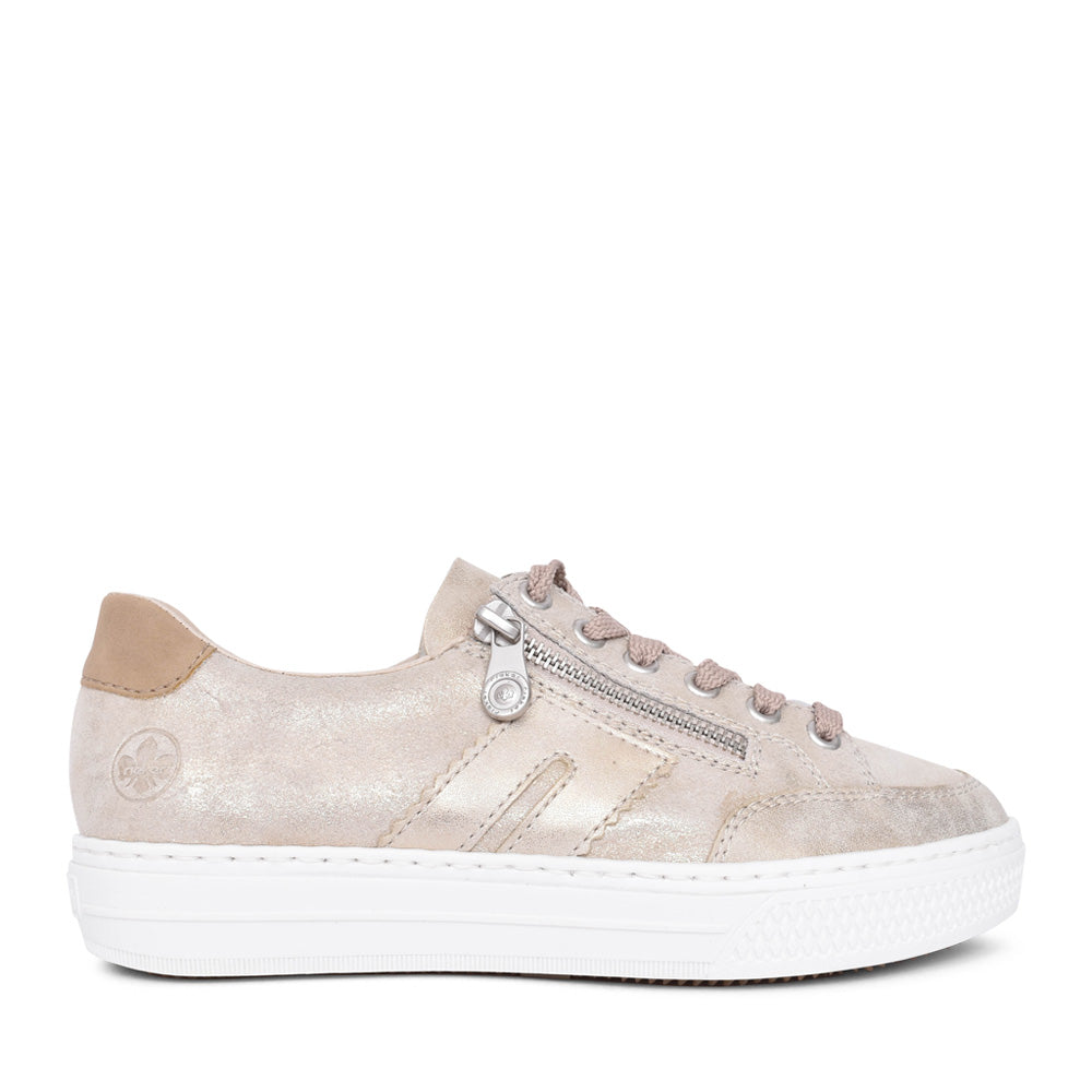 Ladies L5903 Laced Trainer In Gold