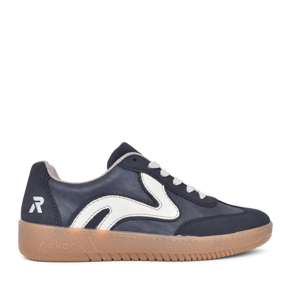 Ladies M5512 Laced Trainer In Navy