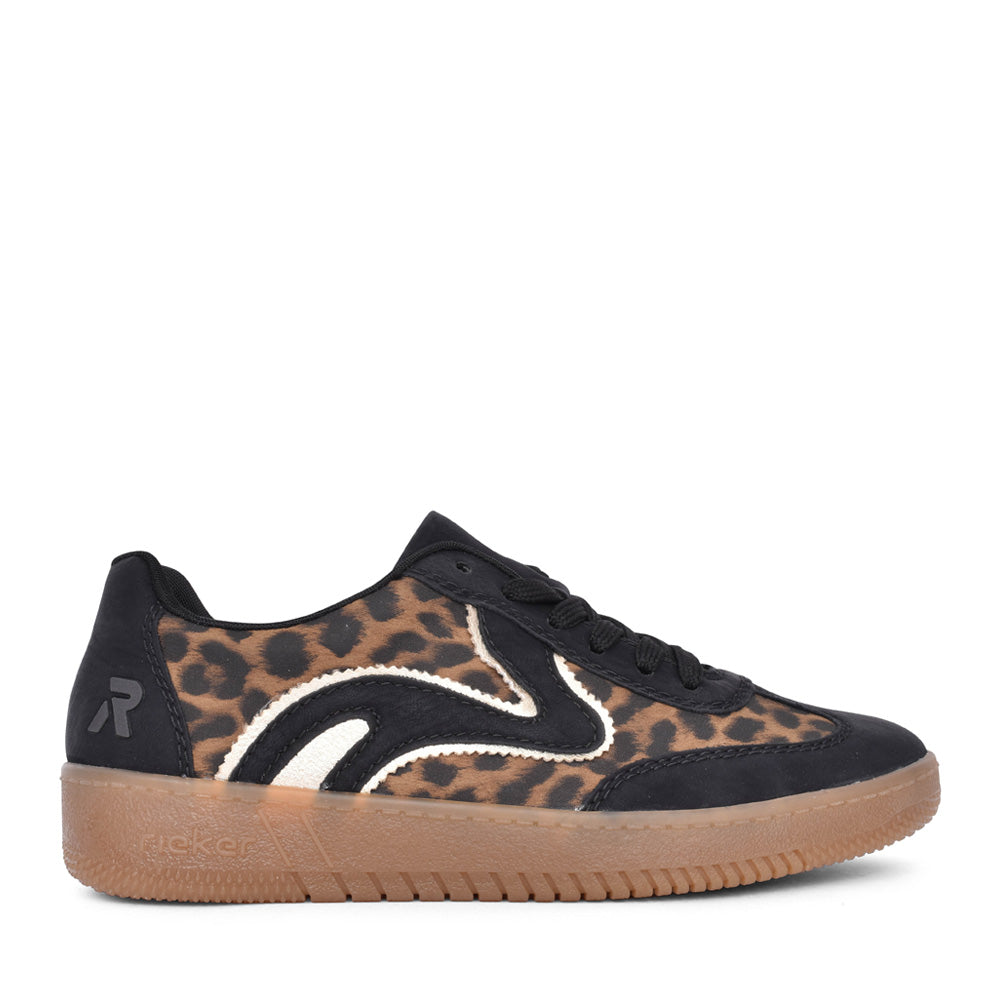 Ladies M5512 Laced Trainer In Leopard