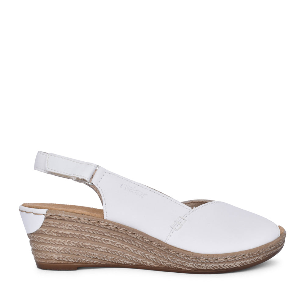 Ladies 62462 Wedge Sandal In White