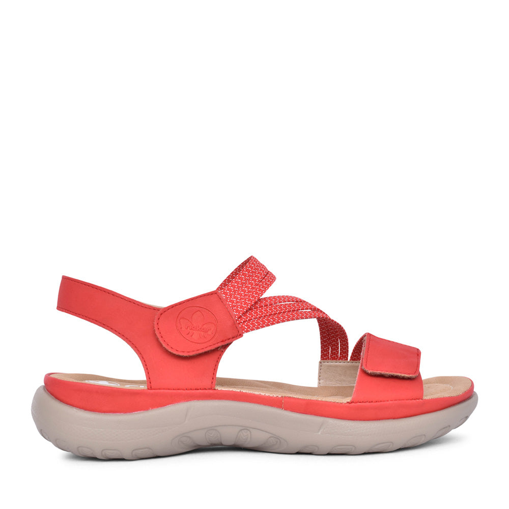 Ladies 64870 Velcro Sandal In Red