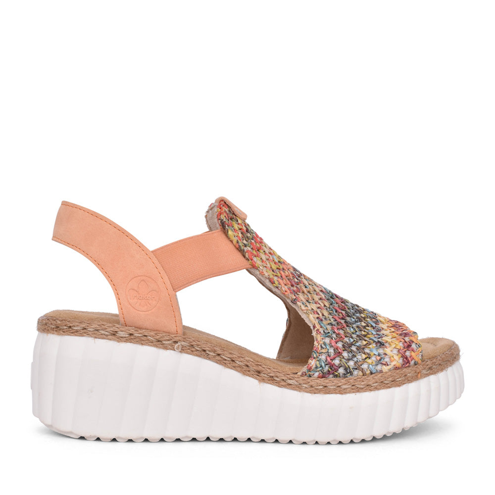 Ladies 69172 Wedge Sandal In Multi-colour
