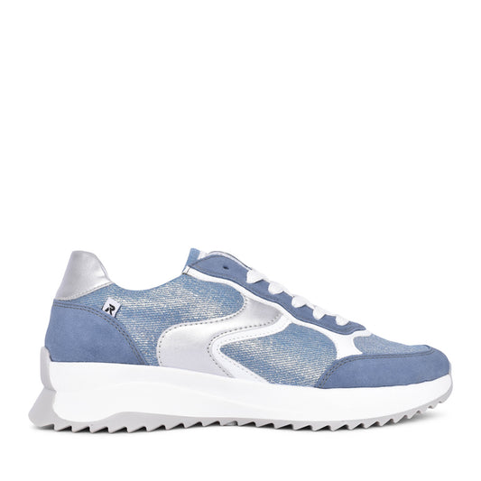 Ladies W1307 Laced Trainer In Denim