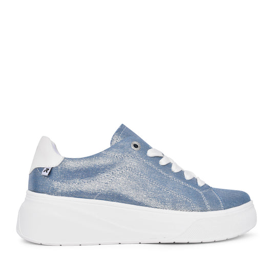 Ladies W2302 Laced Trainer In Denim
