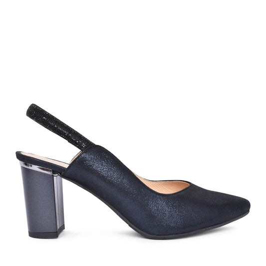 Ladies 4186 G-fit Medium Heel Court Shoe In Navy