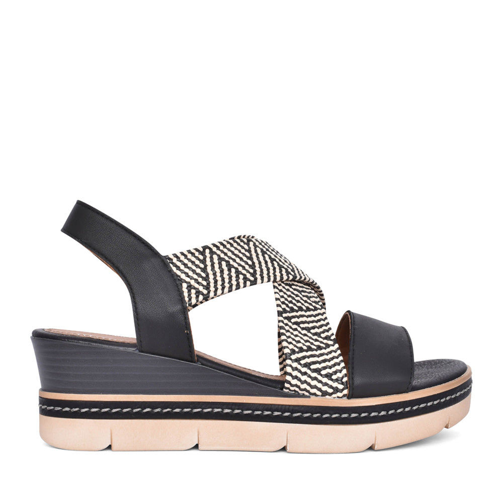 Ladies D2l54 Wedge Sandal In Black
