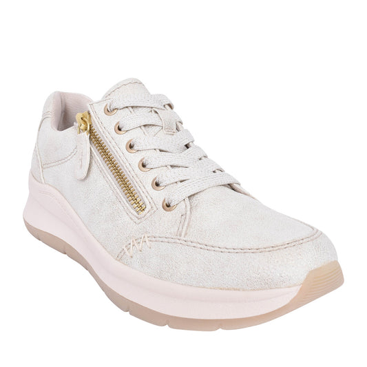 Ladies 8-23780 Laced Trainer In Gold