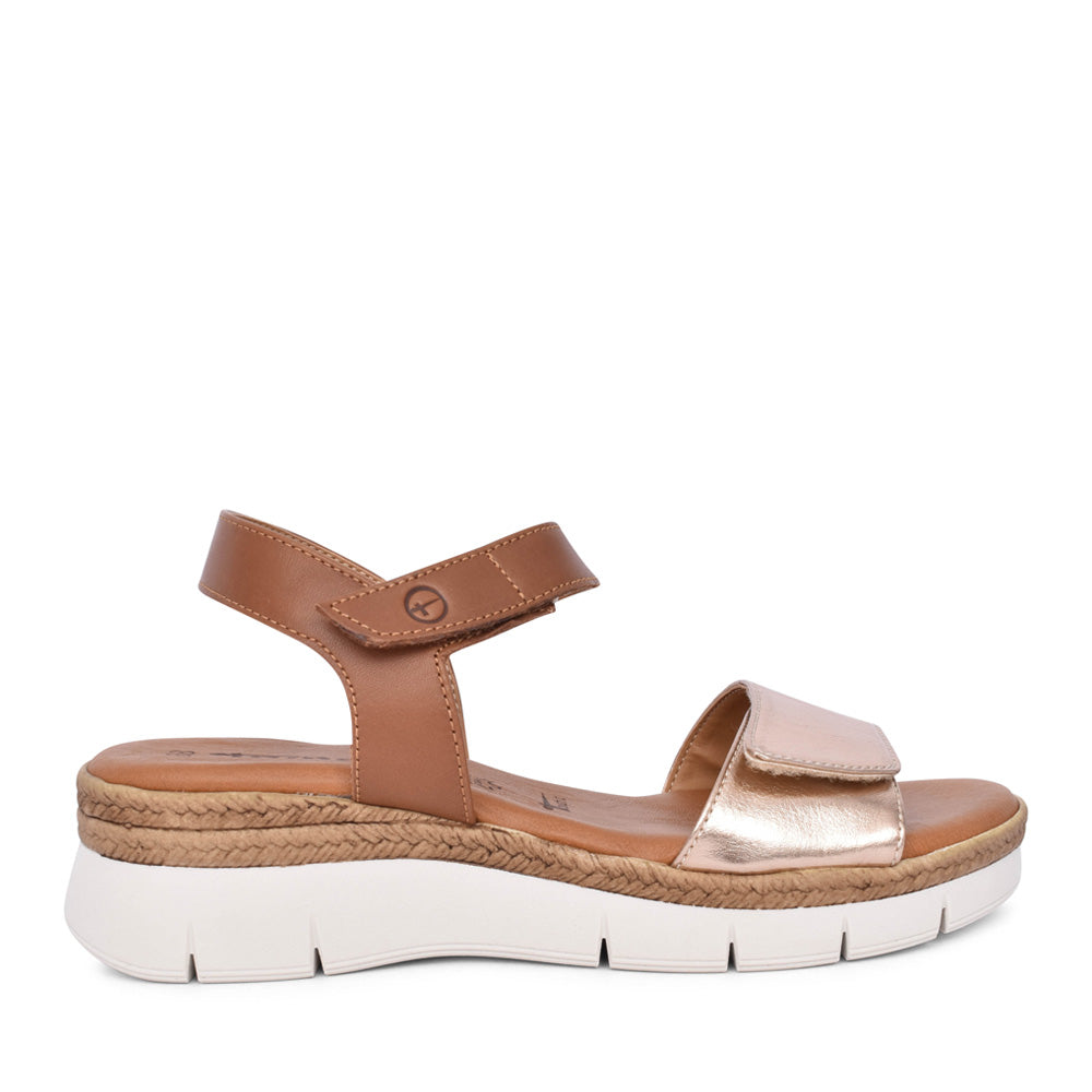 Ladies 1-28220 Velcro Sandal In Cognac