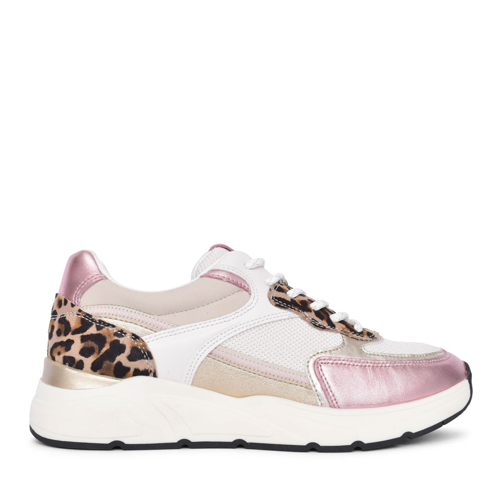 Ladies 1-23745 Laced Trainer In Pink Multi