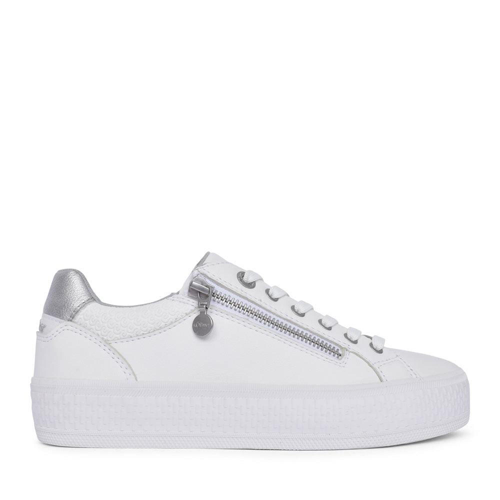 Ladies 5-23600 Laced Trainer In White