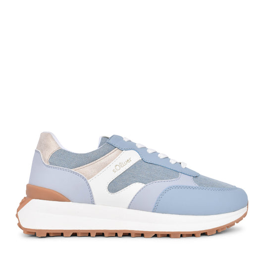 Ladies 5-23660 Laced Trainer In Denim
