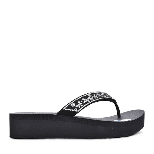 Ladies 119642 Vinyasa Toe Post Sandal In Black