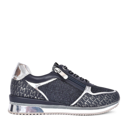 Ladies 2-23713 Laced Trainer In Navy