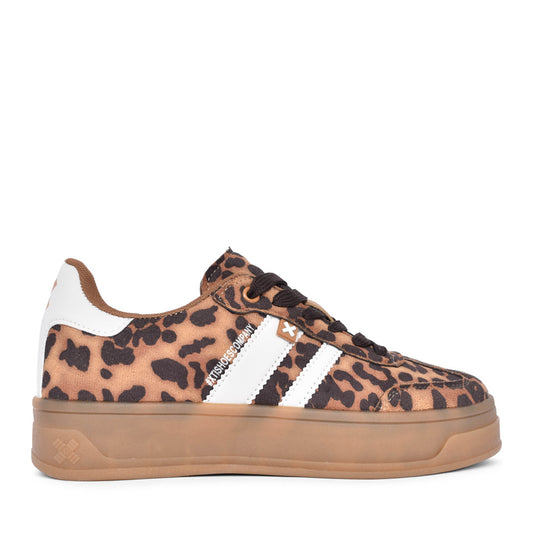 Ladies 143644 Laced Trainer In Leopard