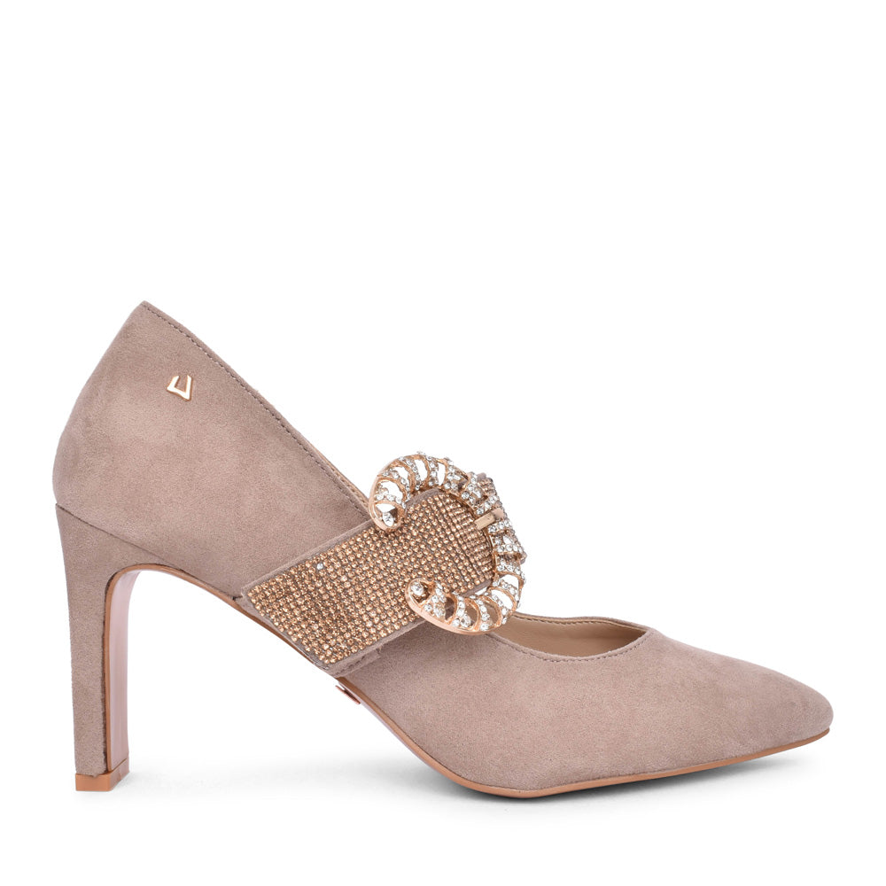 Ladies Feel So Good High Heel Court Shoe In Taupe