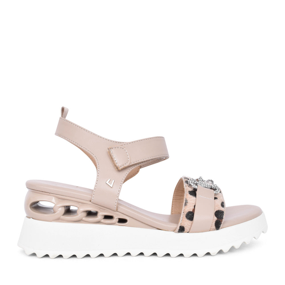 Ladies Broken Engine Sandal In Taupe