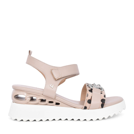 Ladies Broken Engine Sandal In Taupe