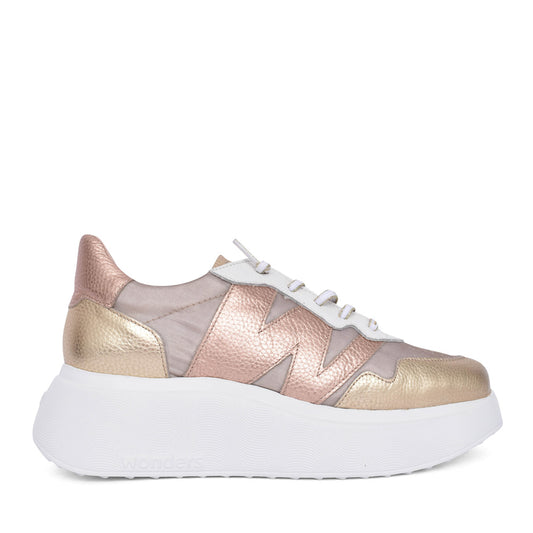 Ladies A-3622 Platform Trainer In Platino