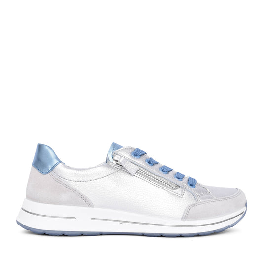 Ladies 12-54801 Osaka Laced Trainer In Silver
