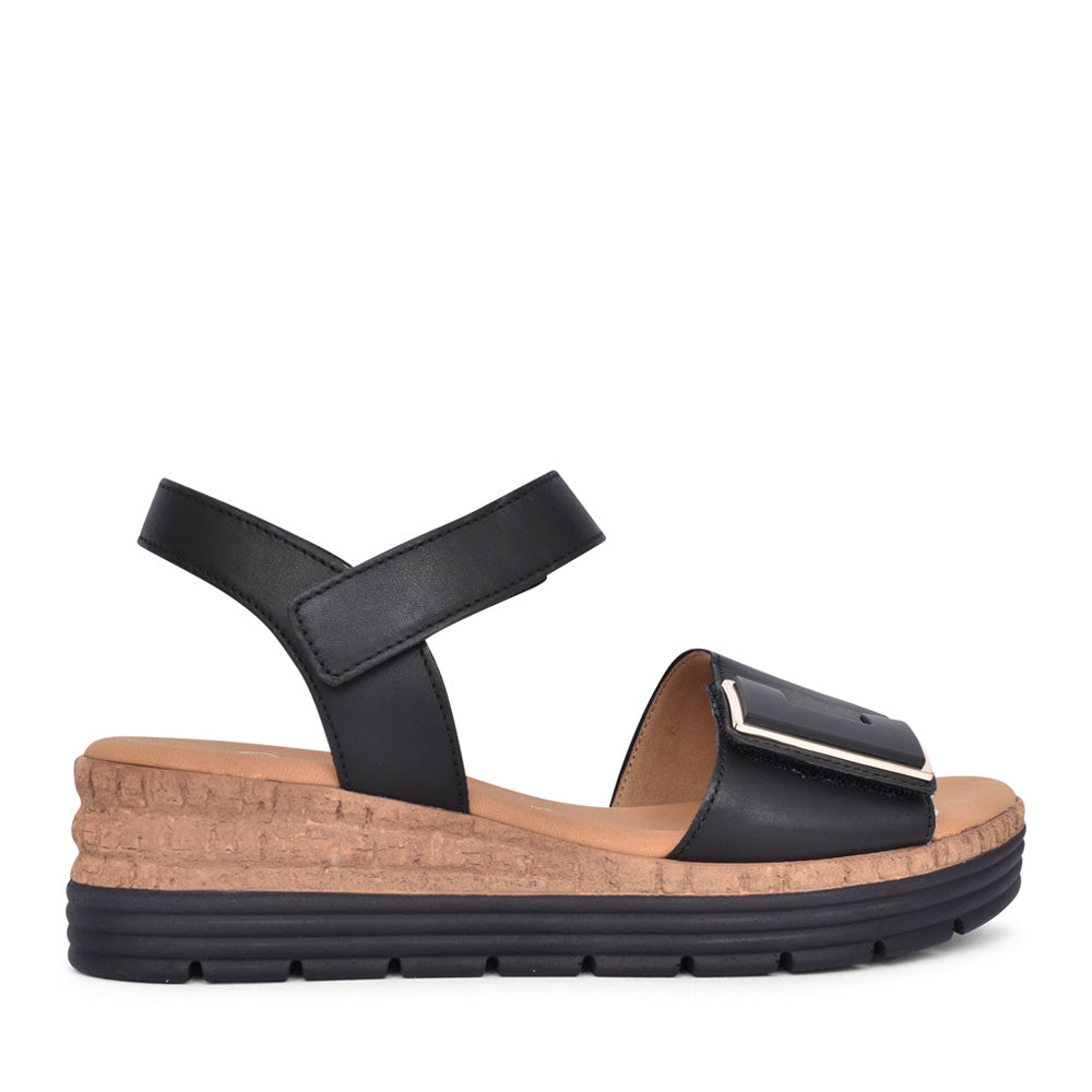 Ladies 62.700 Shout Wedge Sandal In Black