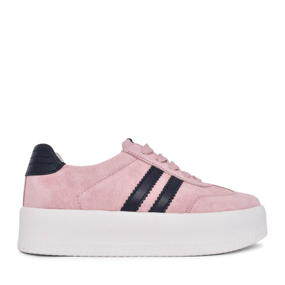 Ladies Seventy Eight Laced Trainer In Blush