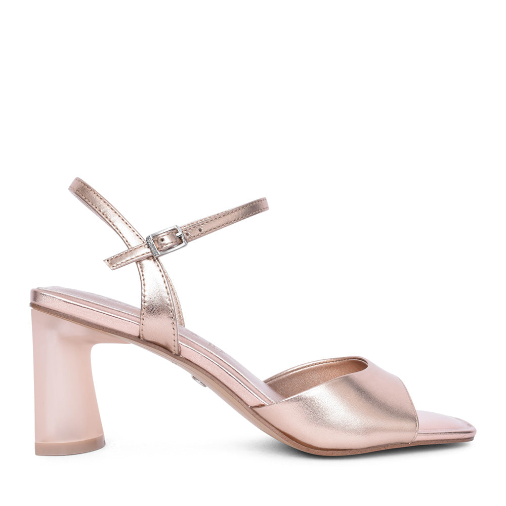 Ladies 1-28340 Medium Heel Sandal In Metallic