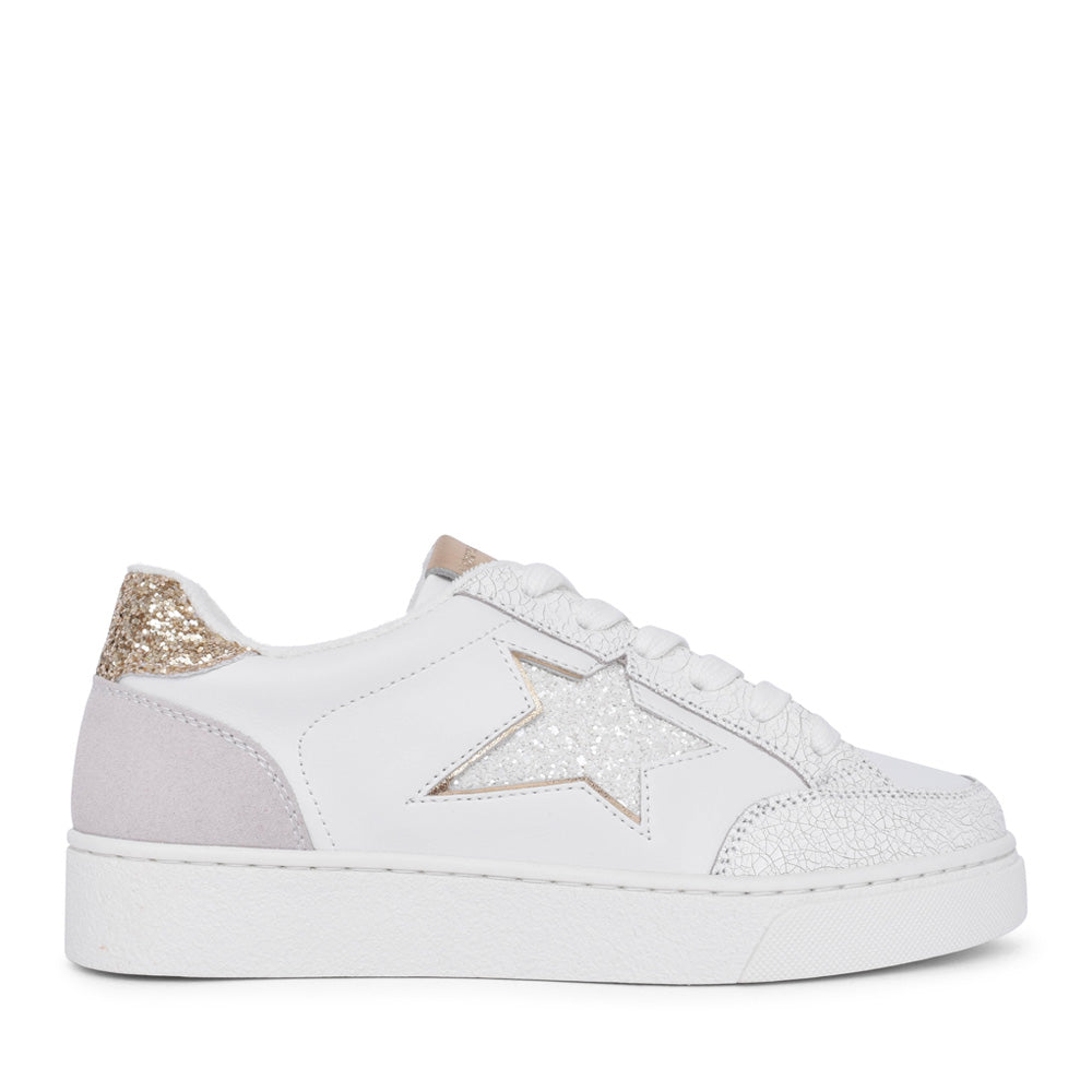 Ladies Fifty Eight Laced Trainer In White