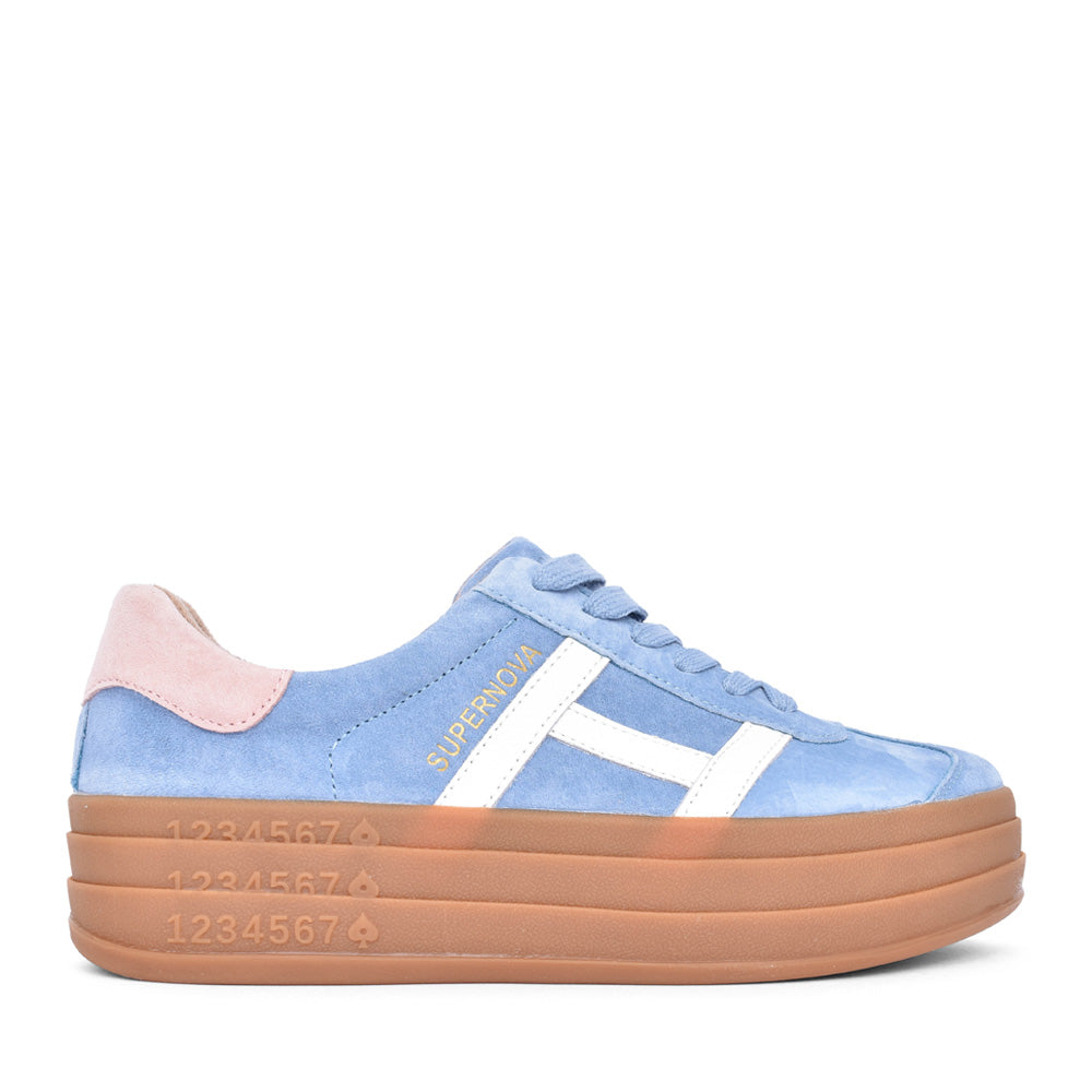 Ladies Sixty Eight Laced Trainer In Blue